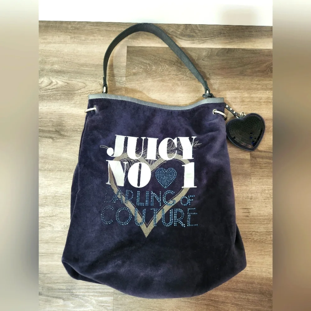 Juicy Couture Y2k Velvet Bucket Bag With Leather‎ Straps 2002 No 1 Darling